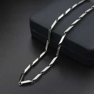Men's Necklace Bar Chain Stainless Steel 22" 3mm Party Gift